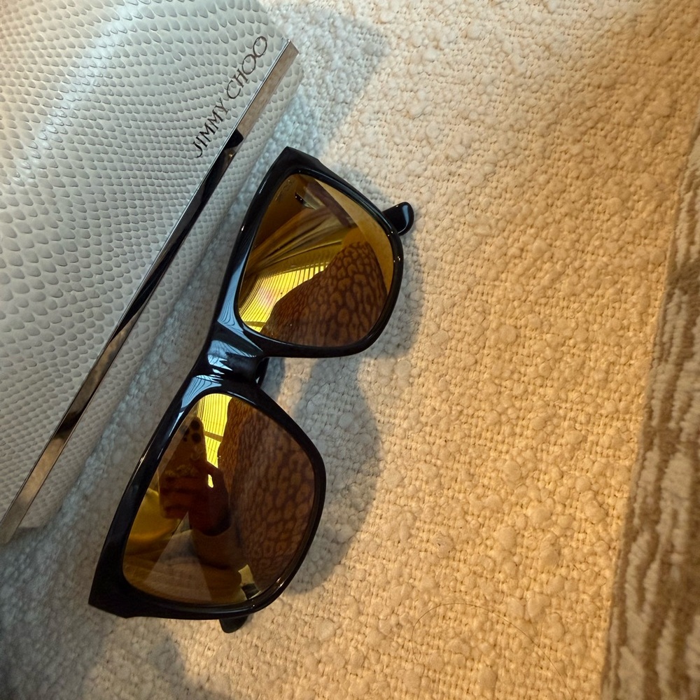 Jimmy Choo Black Sunglasses with Gold Accents
